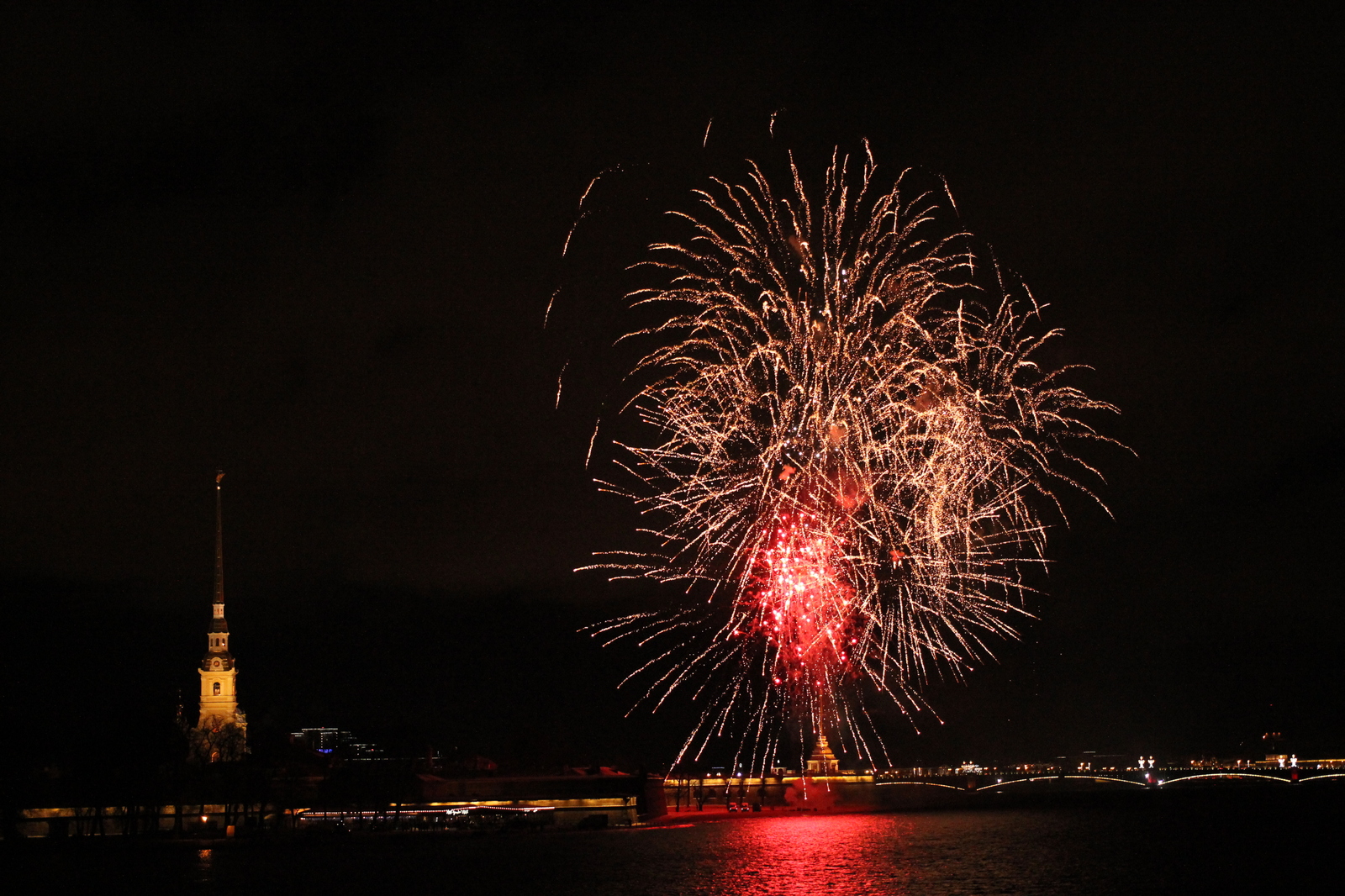 A little bit of fireworks 01/07/18 from St. Petersburg - My, Firework, Fireworks, Saint Petersburg, Longpost