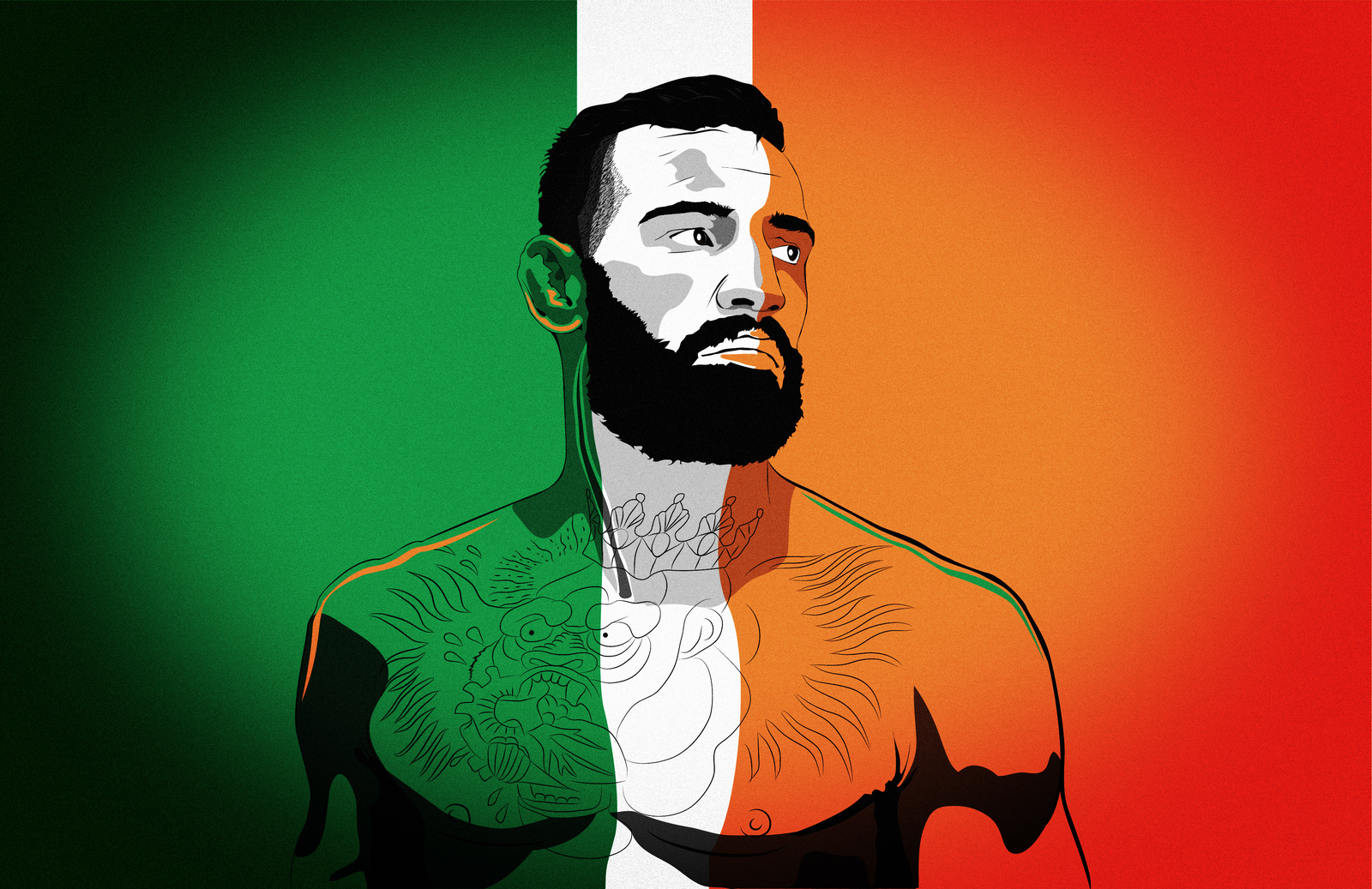 Conor The Notorious McGregor w/Adobe Illustrator & Photoshop - My, Adobe illustrator, Art, Illustrations