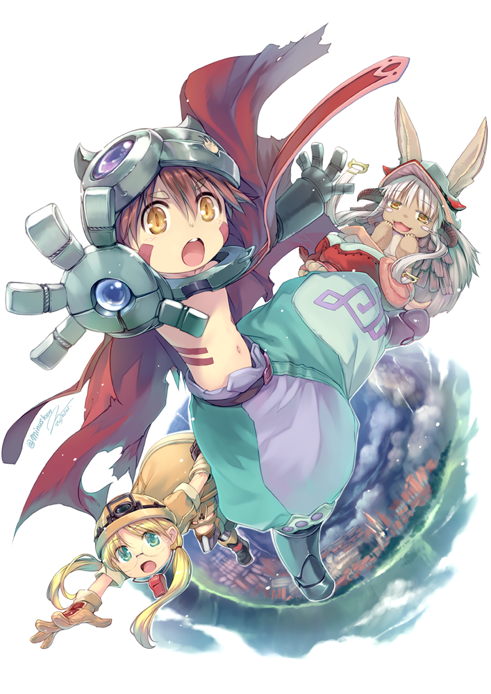 Made in Abyss - Anime Art, Аниме, Made in Abyss, Nanachi, Riko, Reg