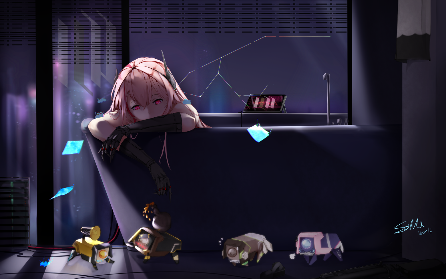 Роботы - Anime Art, Аниме, Girls Frontline, M4 sopmod II, Sonaworld