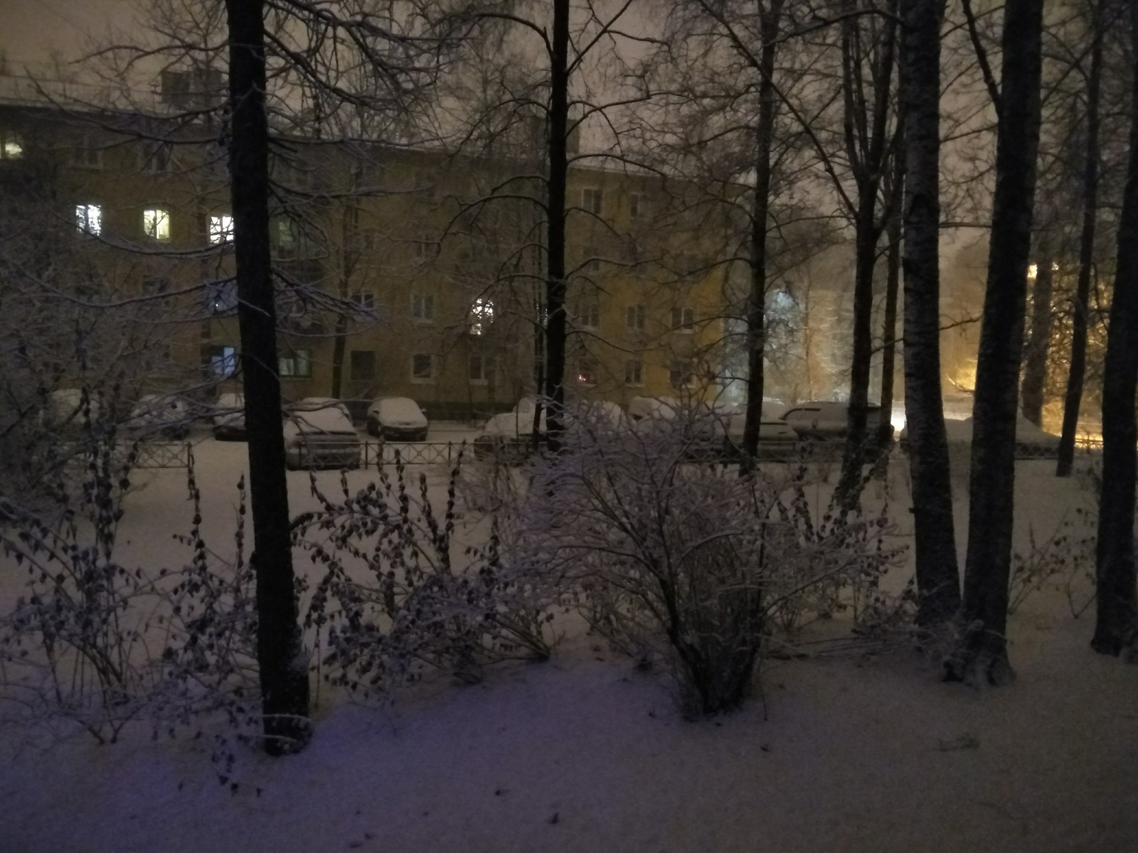 Night, Peter, window, snow.. - My, Photo on sneaker, Winter, Navalilo