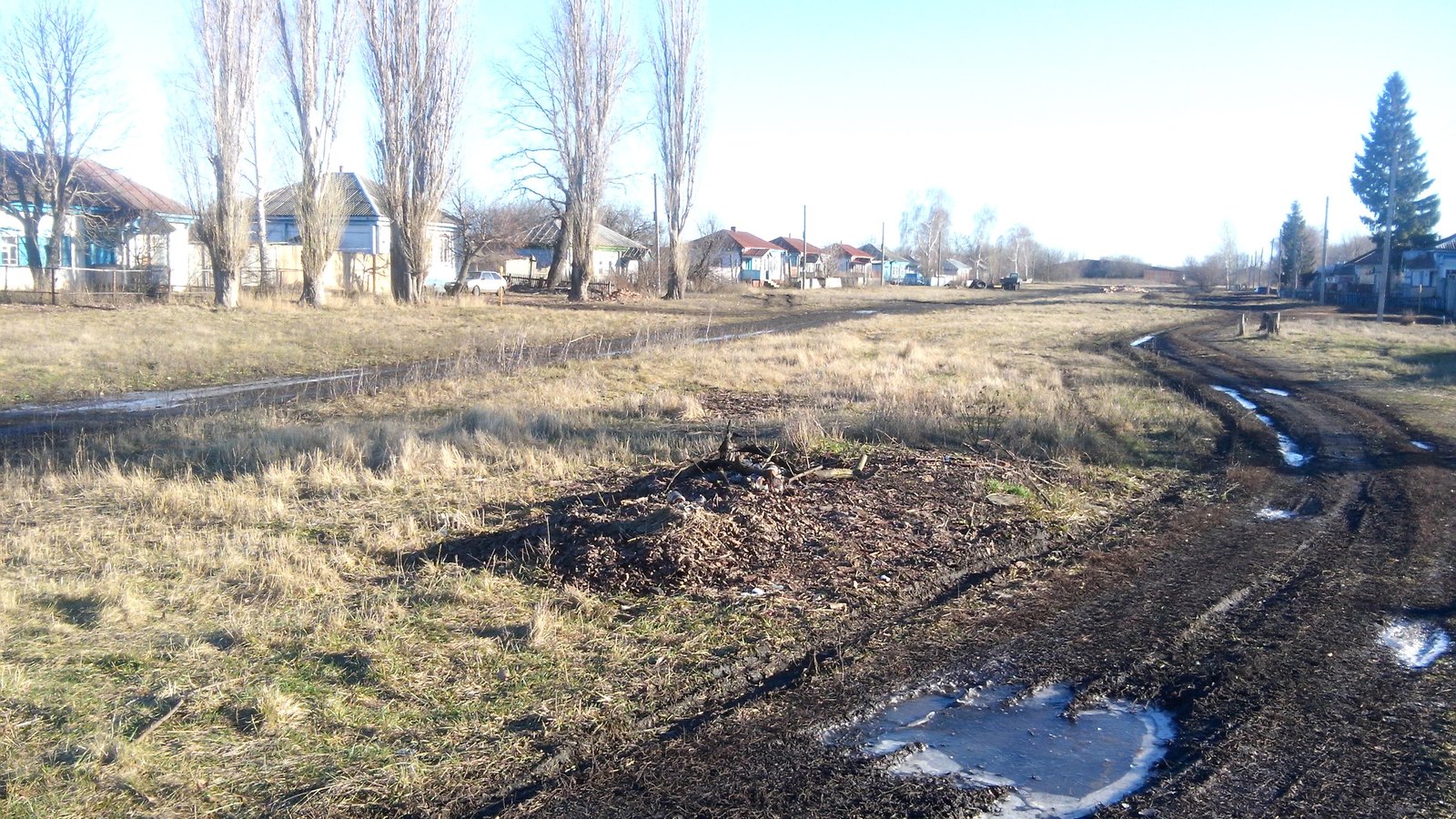 Where did WINTER go? - My, Voronezh region, Where is the snow then already?!, No snow, Village, Longpost