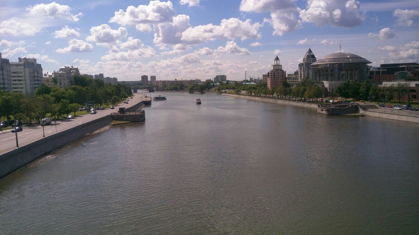 Река Москва. Красотища. - Моё, Москва, Москва-Река, Московский дом музыки, Пейзаж, Фотография, Небо, Облака, Длиннопост