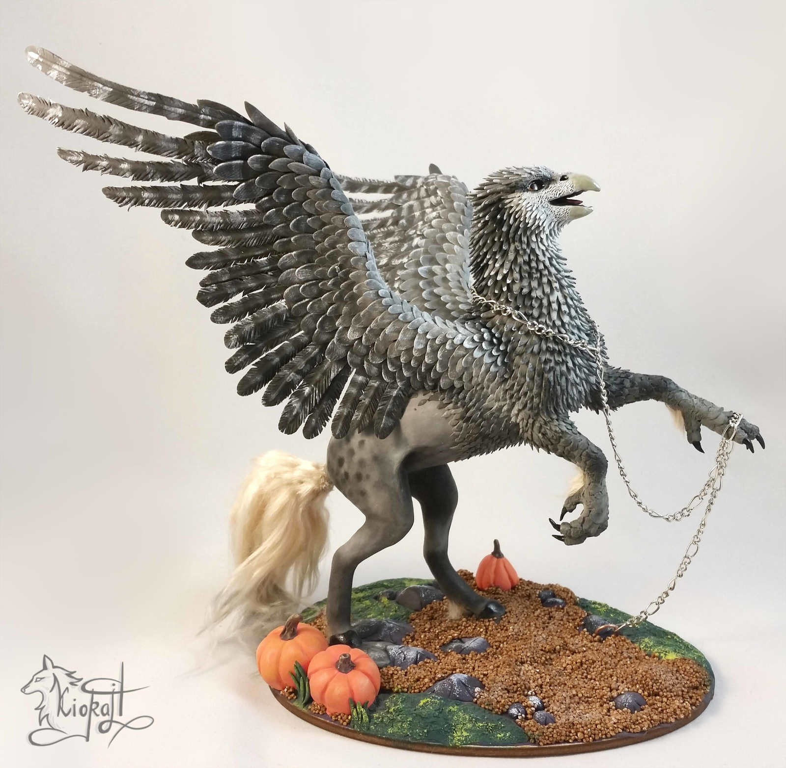 Beakwing - My, Harry Potter, Hippogriff, Beakwing, Handmade, My, Velvet plastic, Figurine, Needlework without process, Longpost, Figurines