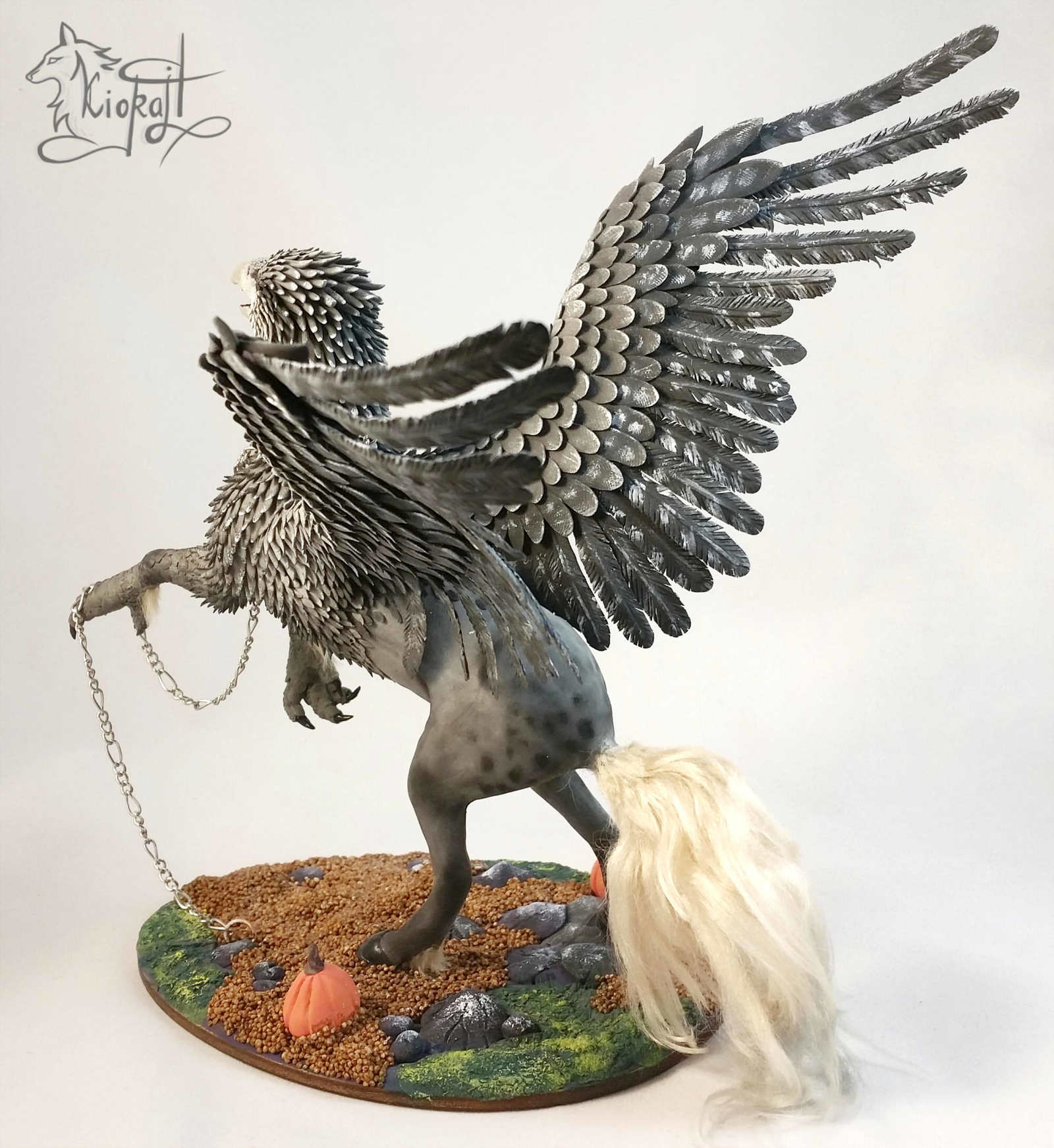 Beakwing - My, Harry Potter, Hippogriff, Beakwing, Handmade, My, Velvet plastic, Figurine, Needlework without process, Longpost, Figurines