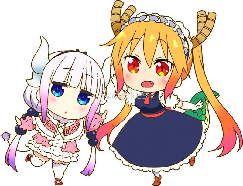 Несколько аниме артов Дракон-горничная Кобаяши - Kobayashi-San chi no maidragon, Kanna Kamui, Tooru, ELMA, Anime Art, Аниме, Chibi, Длиннопост, Lucoa, Чиби