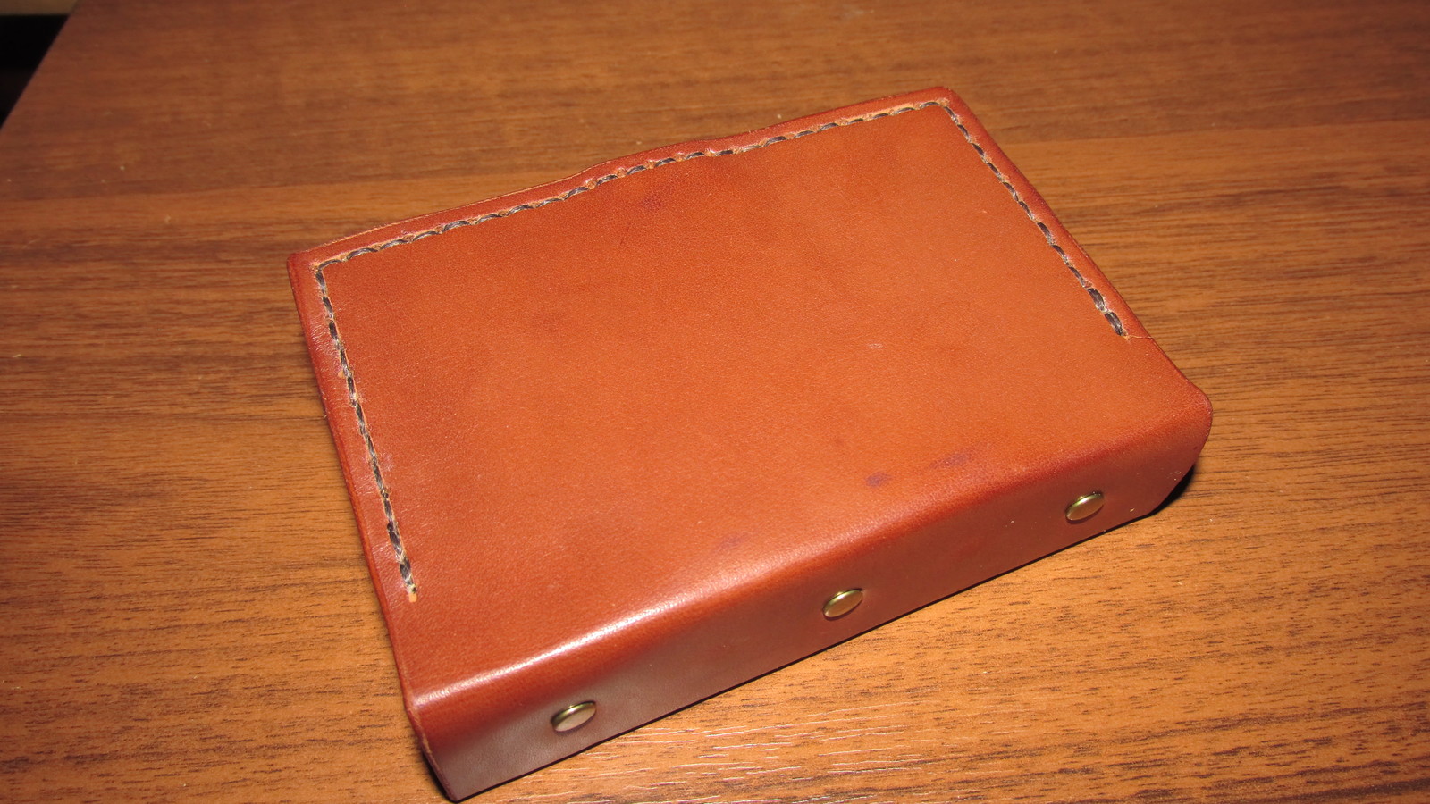 Business card holder made of leather under the book. - My, Leather, Leather craft, Leather products, Needlework, With your own hands, Longpost