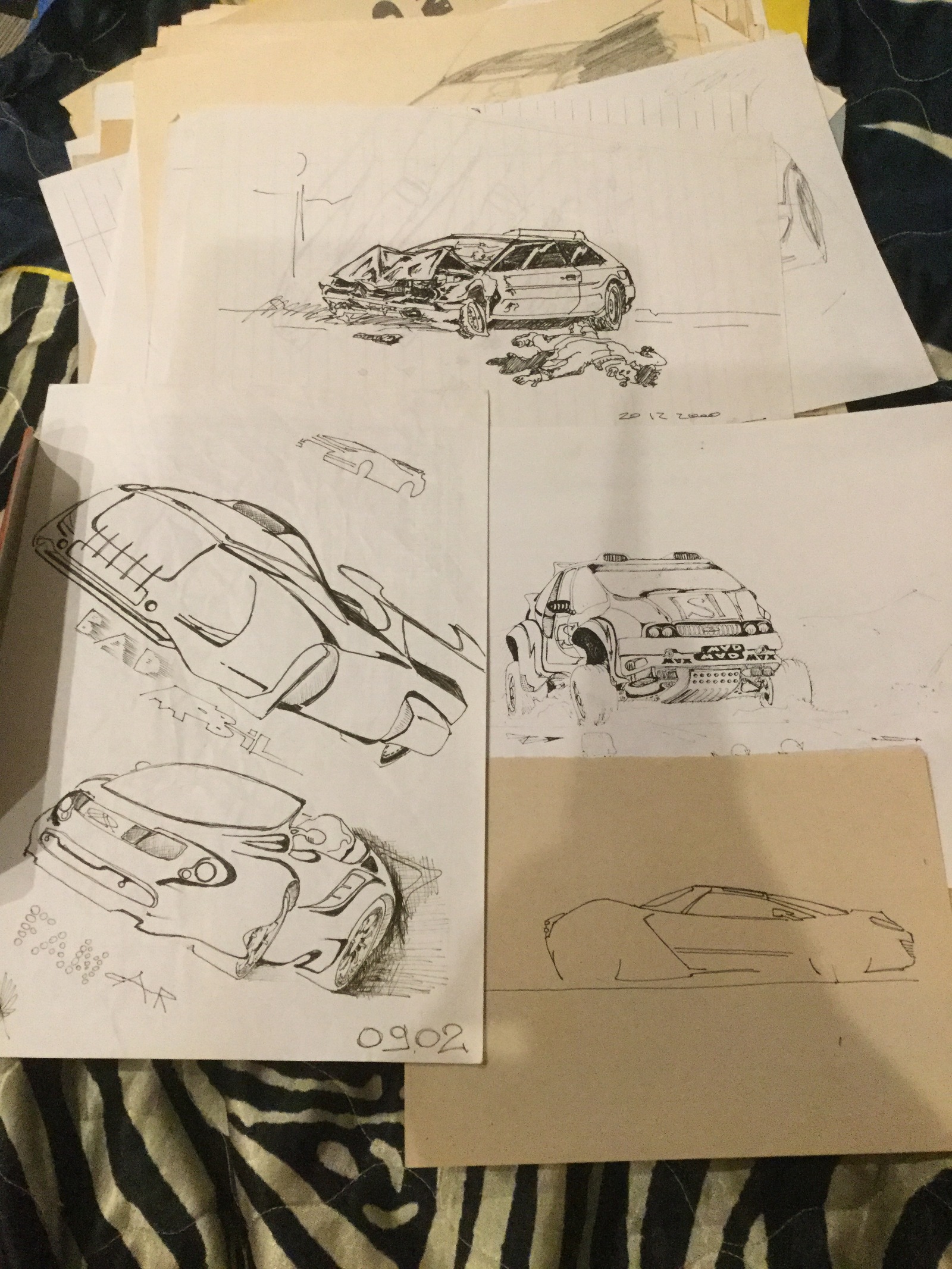 Youthful sketches of a failed designer - My, Pencil drawing, Design, Car, Found, Error, Copyright, My, Longpost