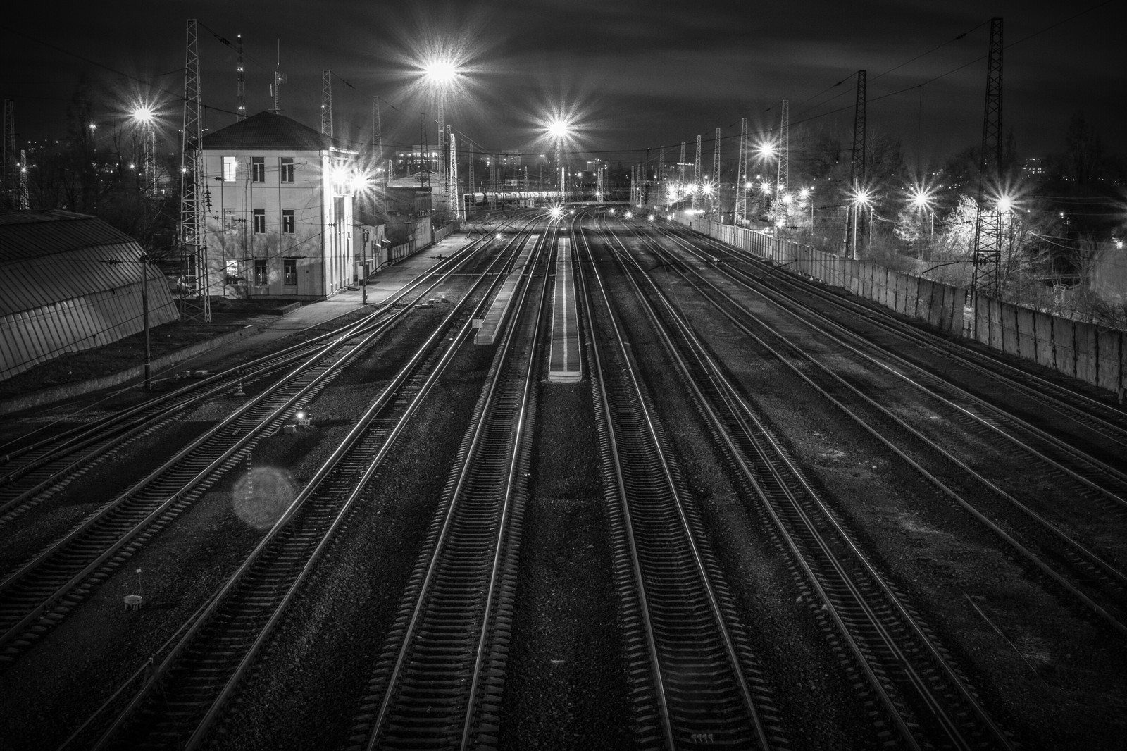 Railway - My, Long exposure, A train, Railway, Rails, Longpost