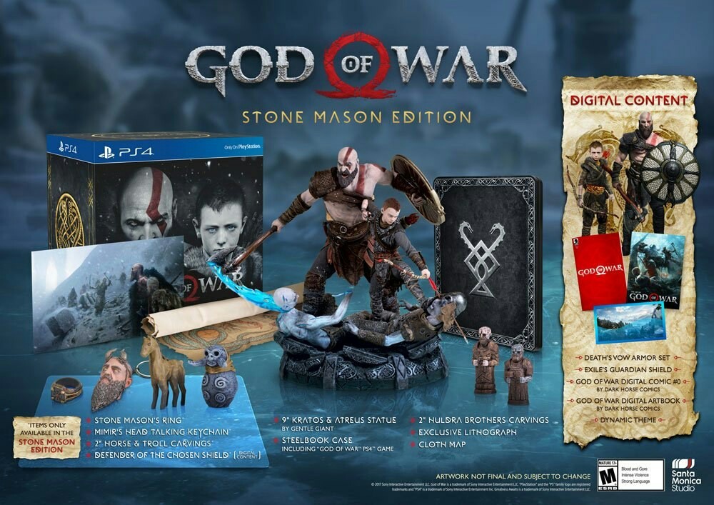 The composition of the collector's edition of the new God of War has been announced. - God of war, Playstation 4, Darkhorse, Collector's Edition, Kratos