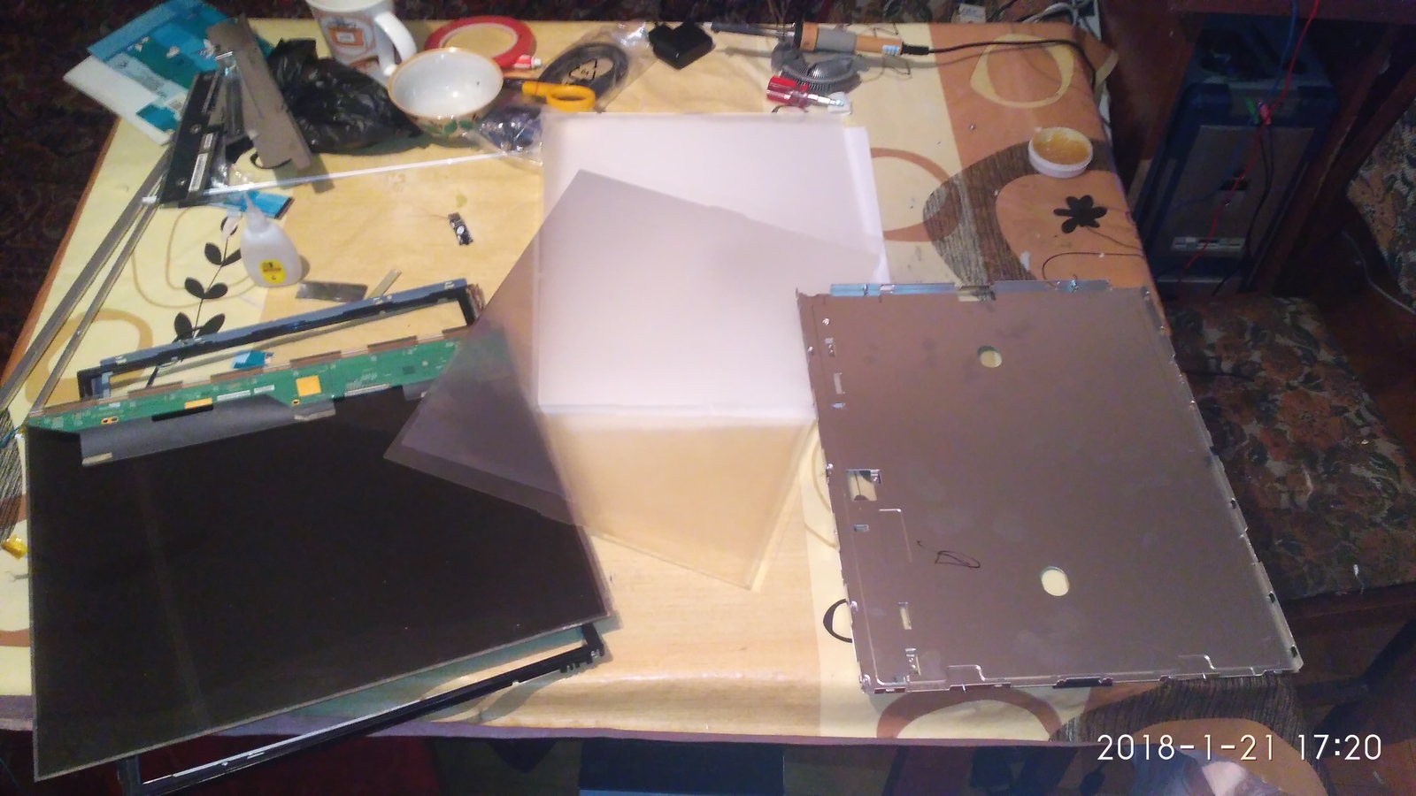 Converting hot monitor lamps to cold LEDs with a sad ending. - My, Repair of equipment, Монитор, Backlight, Longpost