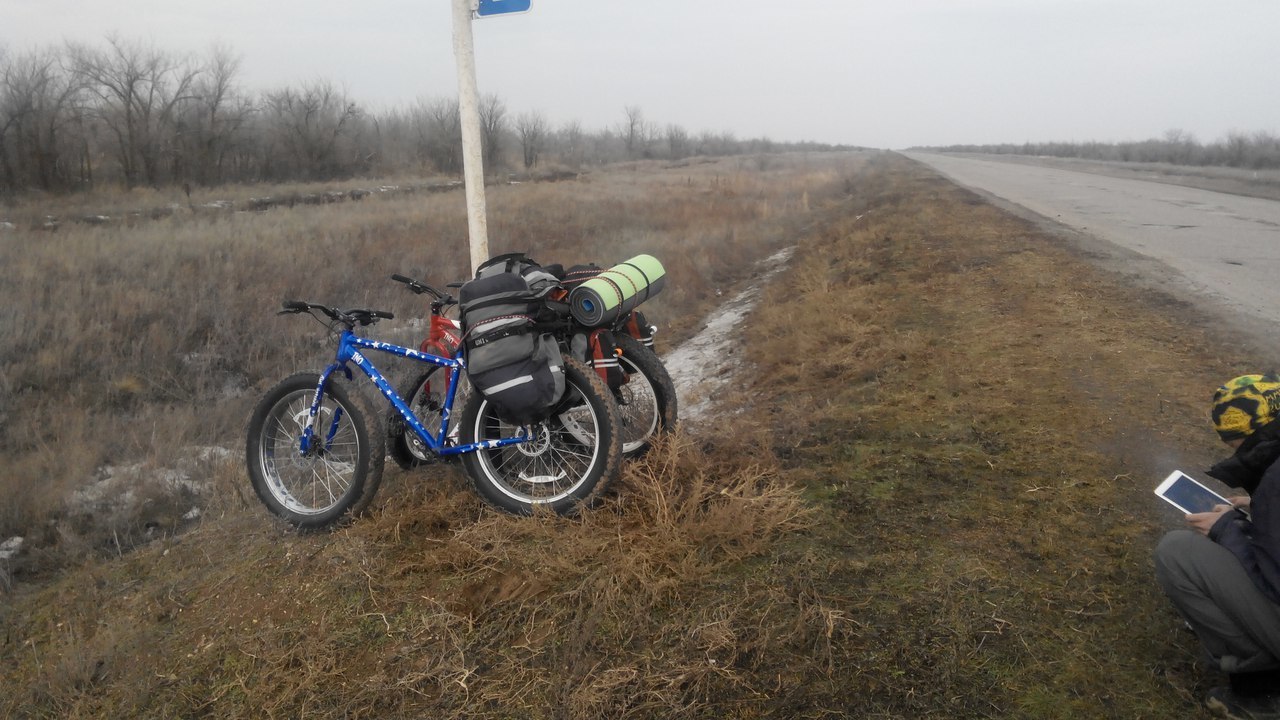 450 kilometers on the ice of the Volga - Volga river, Rodimtsev, A bike, Cyclist, Tourism, Longpost