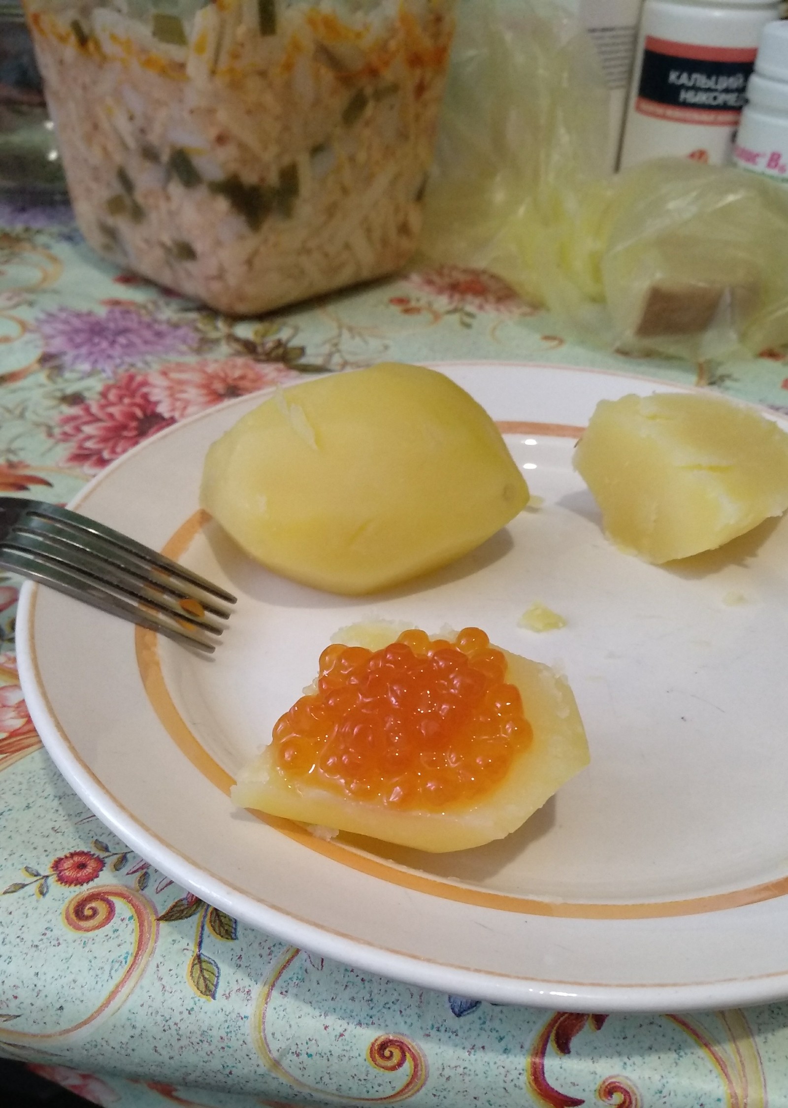 Belarusian sandwich - My, Red caviar, Potato