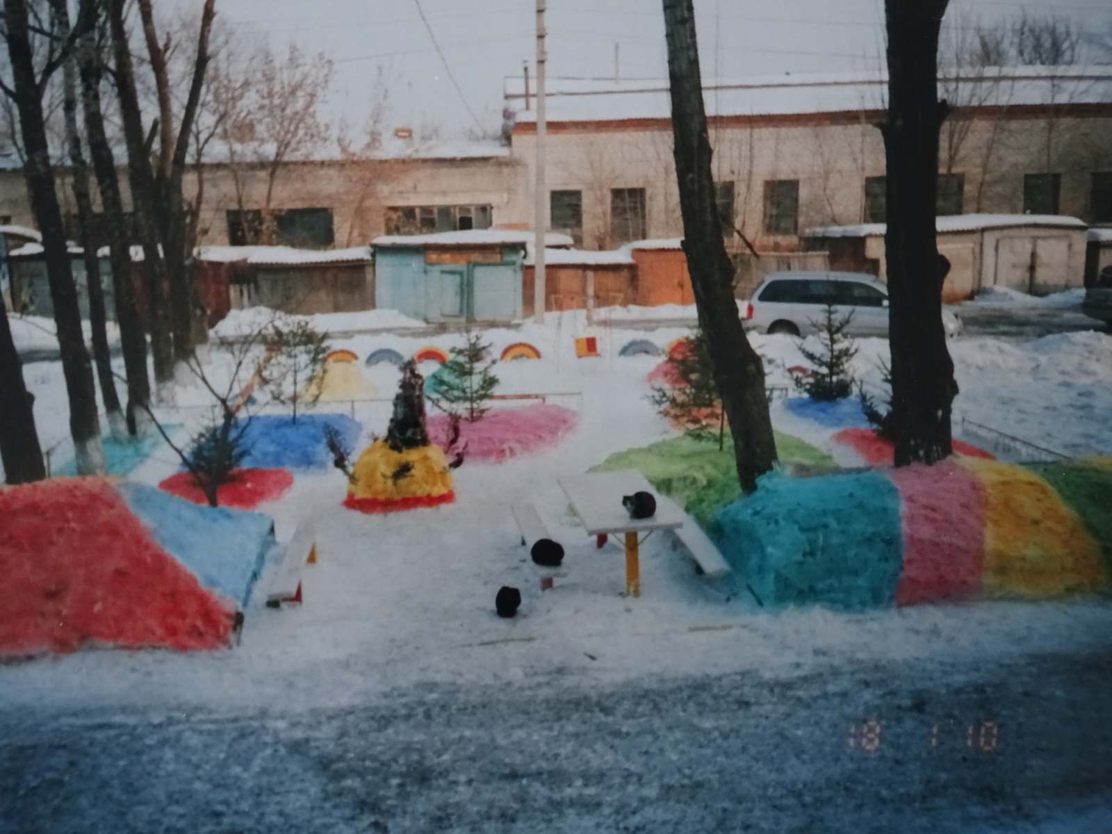 How I landscaped my yard (in winter). Part 3 - My, Дальний Восток, Primorsky Krai, Oktyabrsky District, Pokrovka, Courtyard, Beautification, Winter, , Longpost