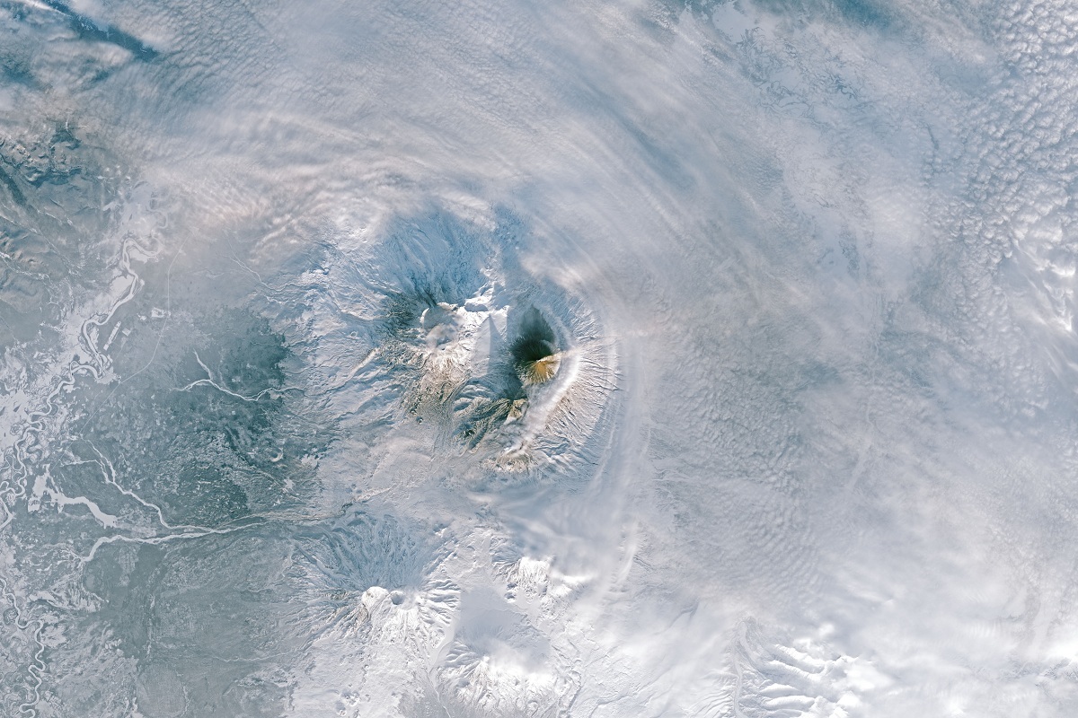 What volcanic plumes look like over Kamchatka - The national geographic, Volcanoes of Kamchatka, Pictures from space, Longpost, Volcano