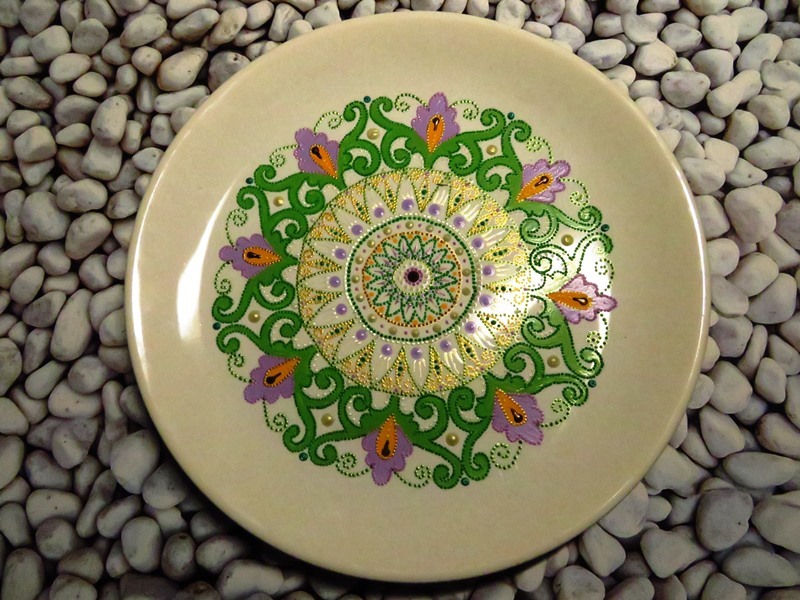 Spot creativity. - My, Dot painting, Plate, Creation, My, , Longpost