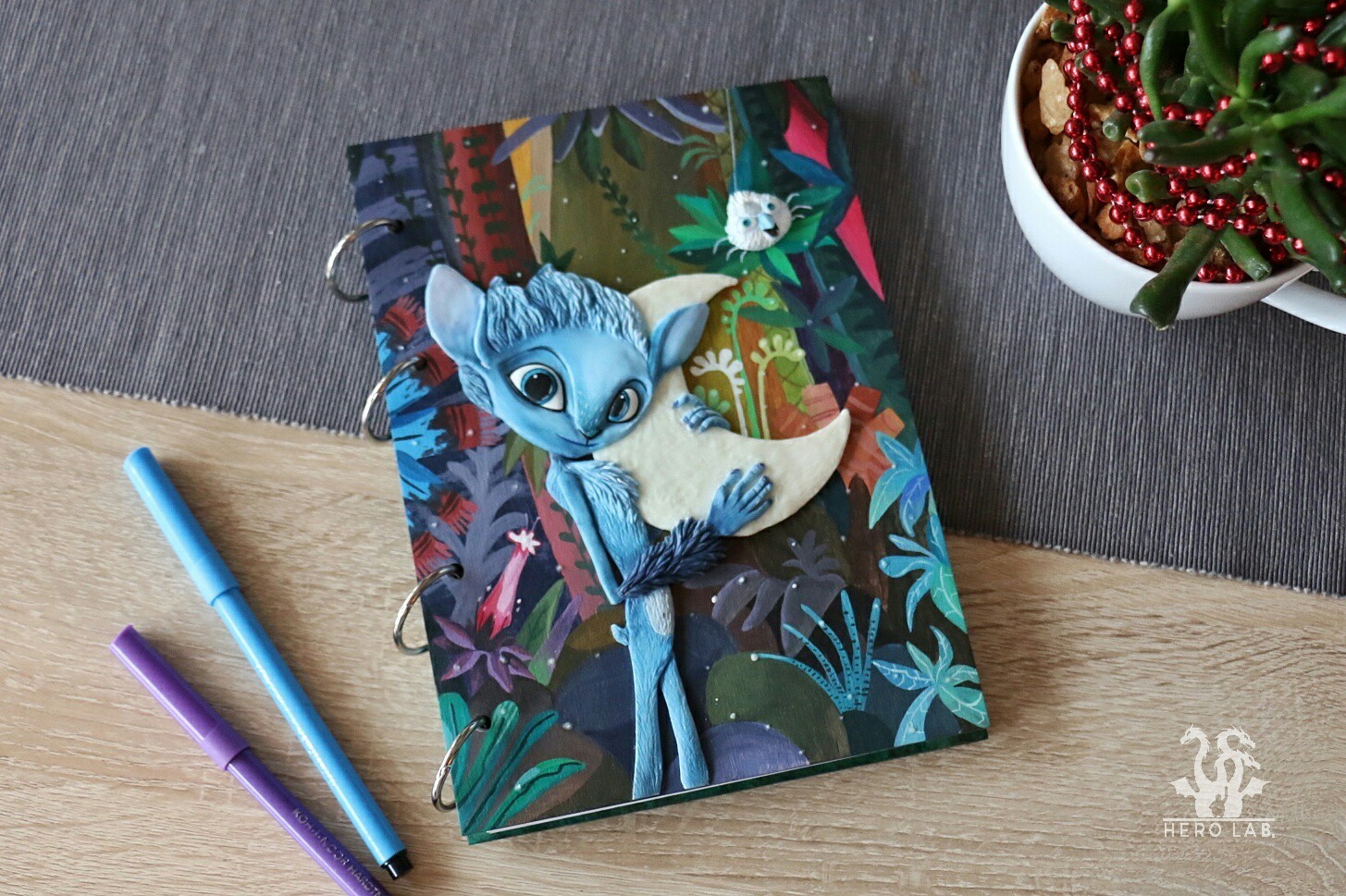 Notepad with Guardian of the Moon - My, My, Handmade, Polymer clay, Notebook, Cartoons, Handmade, Process, Longpost