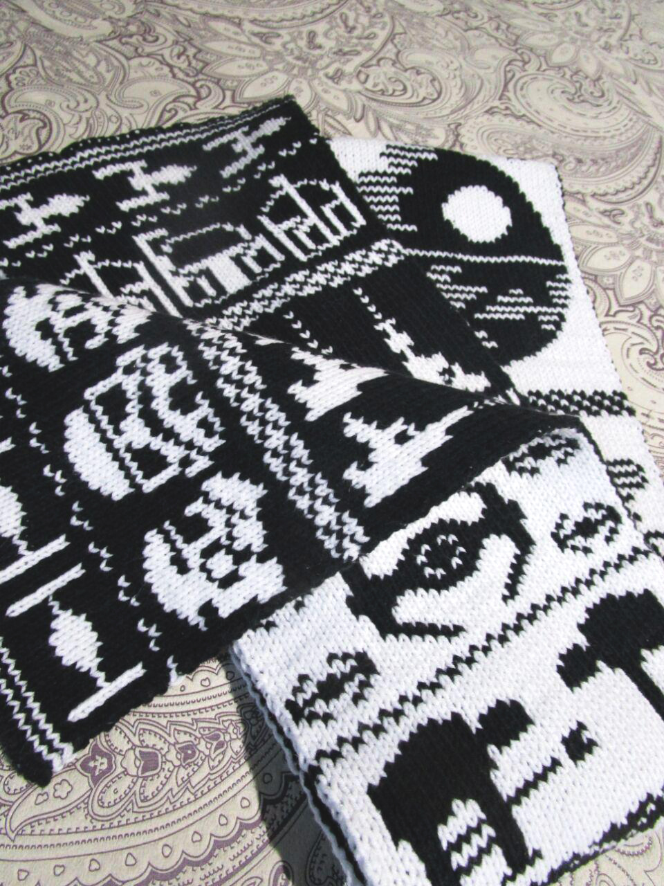 Scarf Star Wars - My, Scarf, With your own hands, Needlework without process, Knitting, Needlework, Star Wars, Winter, Longpost