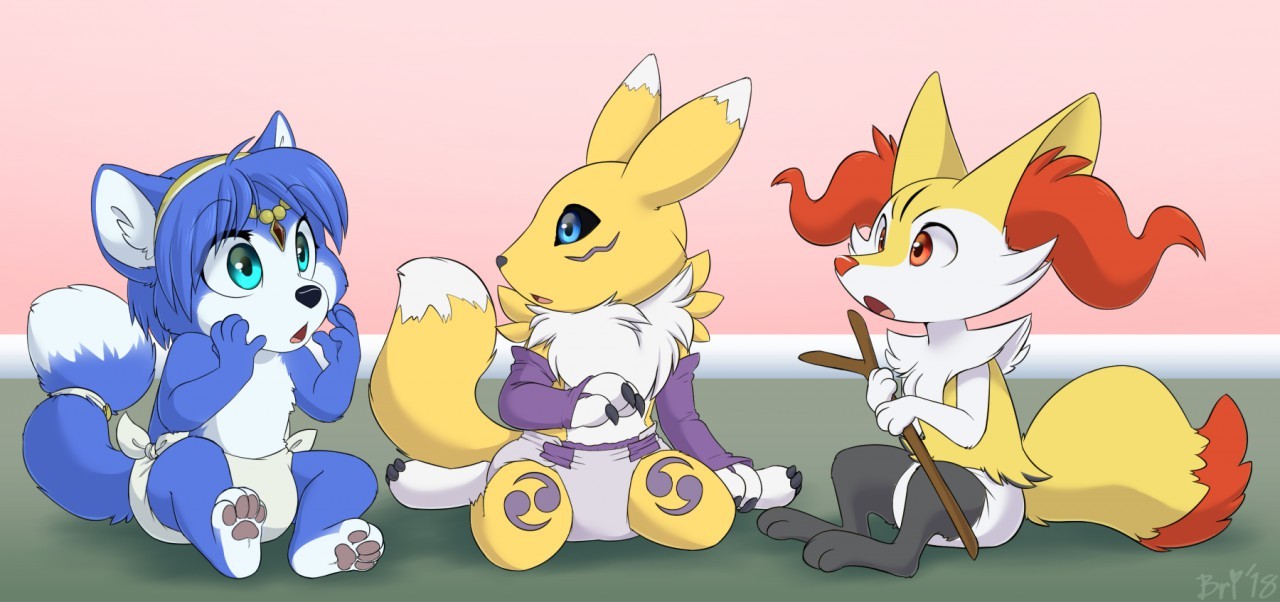 Chanterelles - , Krystal, Pokemon, Crossover, , Furry