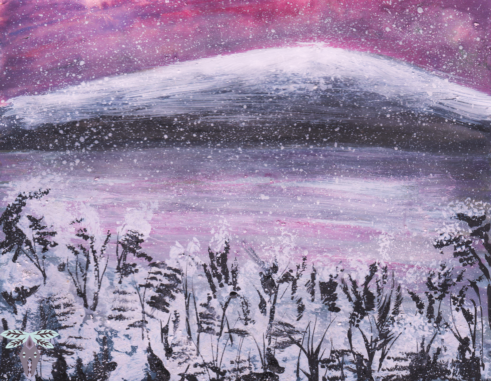 Winter (favorite season) - My, Winter, Watercolor, Gouache, Photoshop, , Longpost