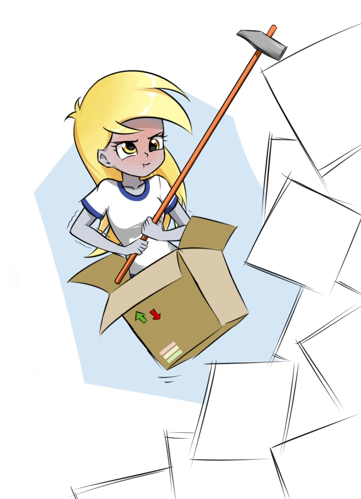 Cardboard Derpster - My little pony, Equestria girls, Derpy hooves, Crossover, Getting over IT