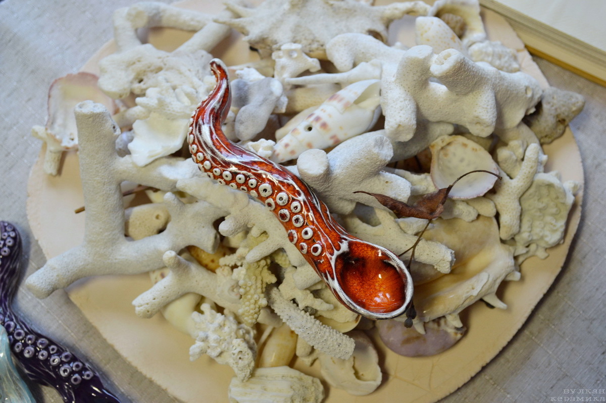 Caution, tentacles-2 - My, Ceramics, , Лепка, Tentacles, Octopus, A spoon, With your own hands, Handmade, Longpost