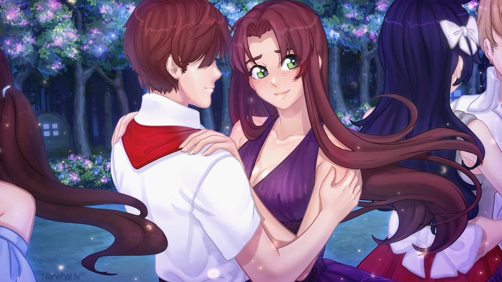 Dance under the moon. - My, Endless summer, Visual novel