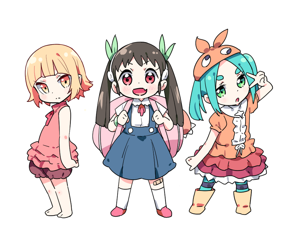 trio chibi - Anime art, Anime, , Hachikuji Mayoi, Kiss-Shot Acerola-orion Heart-under-blade, Yotsugi ononoki, Chibi