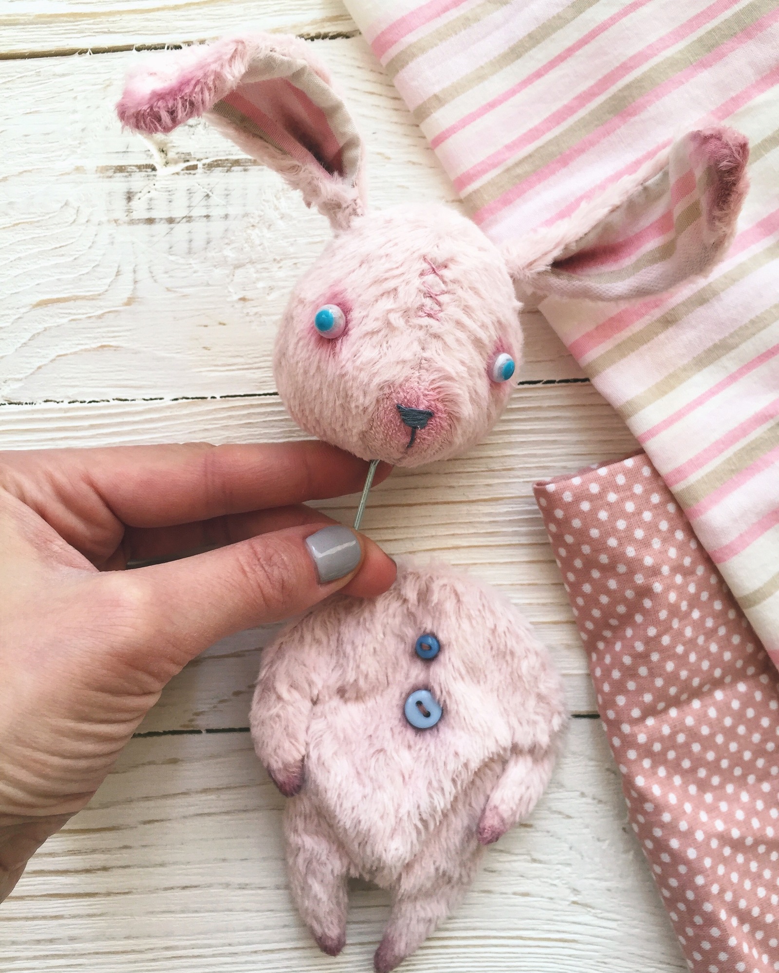 Creepy cute bunny - continuing to create creatures)) - My, My, Needlework, Author's toy, Longpost