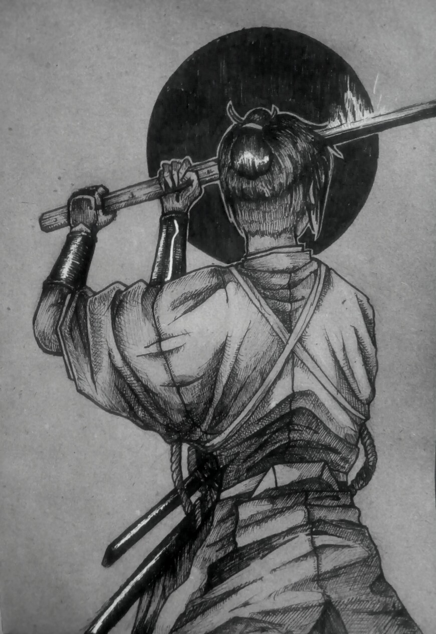 I need a daimyo to die for. - My, Samurai, Sketch, Bushi, Graphics, Longpost