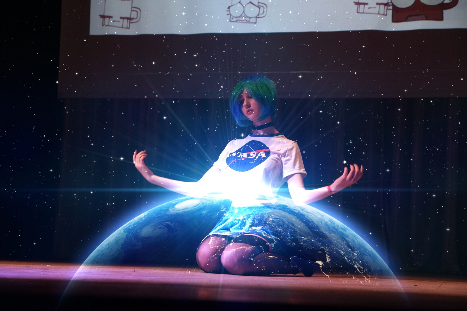 Small cosplay on earth-chan - My, , Earth-Tian, Longpost