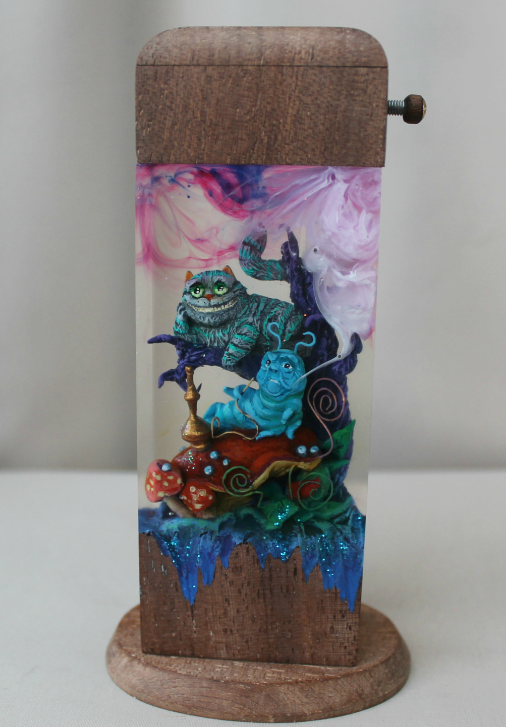 Wonderland, new night light - My, My, Handmade, Needlework without process, Needlework, Handmade, Tim Burton, Epoxy resin, Longpost