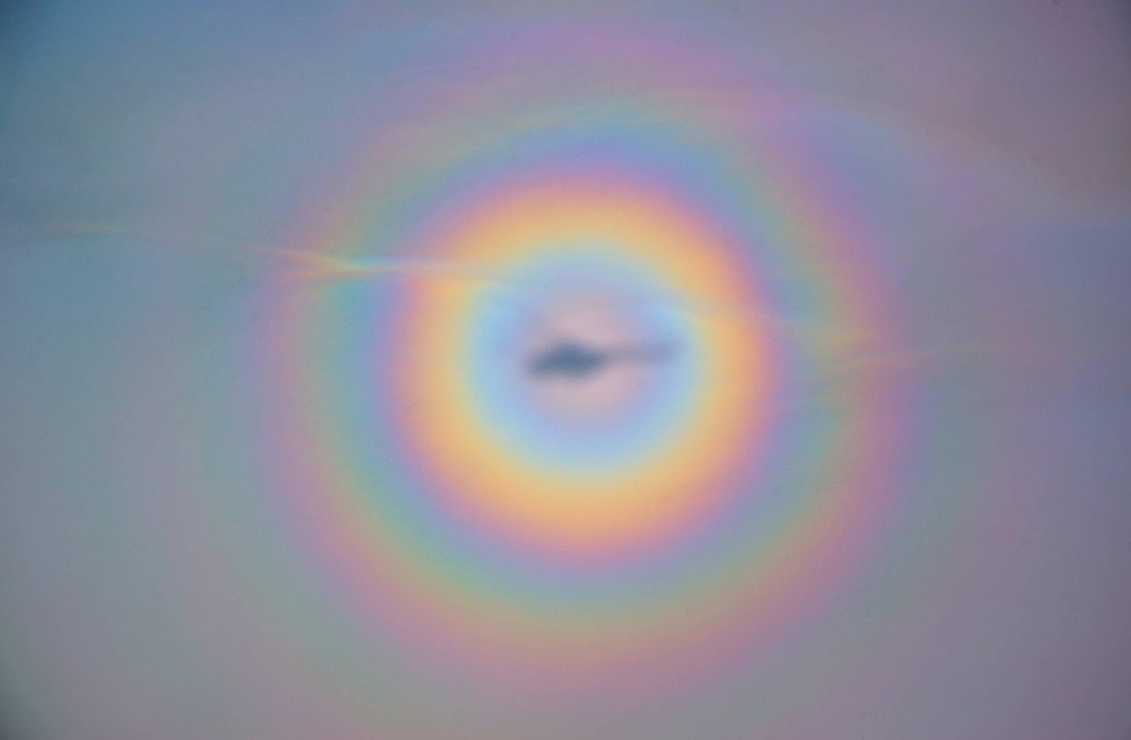 Gloria is an optical phenomenon. Gorny Altai, photographed from a helicopter - Gloria, The mountains, Mountain Altai, Unusual, Optical phenomenon, Altai Republic