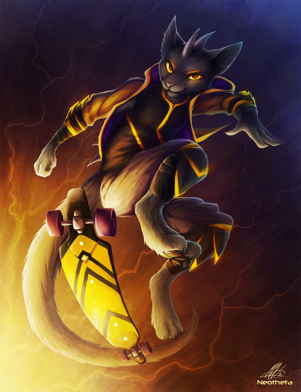 Thunder Flip - Furry, Neotheta, Furry art, Furry feline