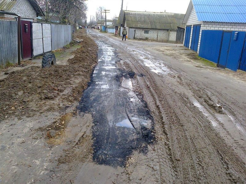 All Russia in one picture. - Russian roads, Village, Asphalt