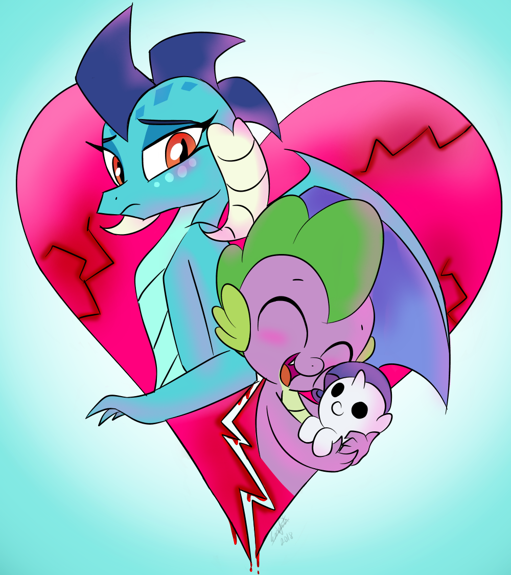 Ember's Heart - My little pony, PonyArt, Princess ember, Spike