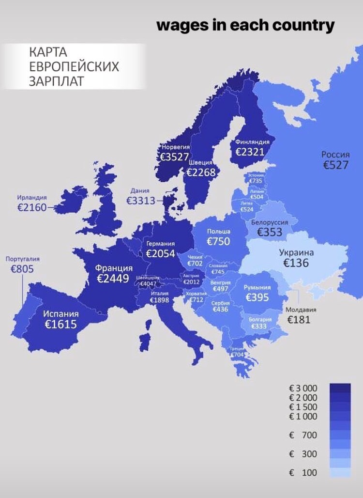 Немного о зарплатах - Зарплата, Европа