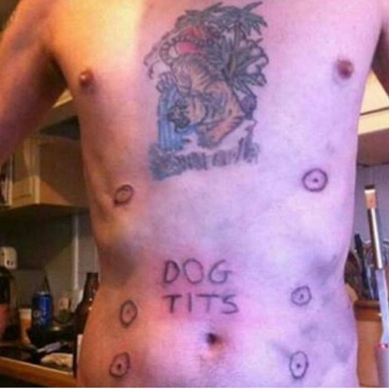 Stupidest Tattoos - Dog Boobs and Human Centipede - Tattoo, , Rave