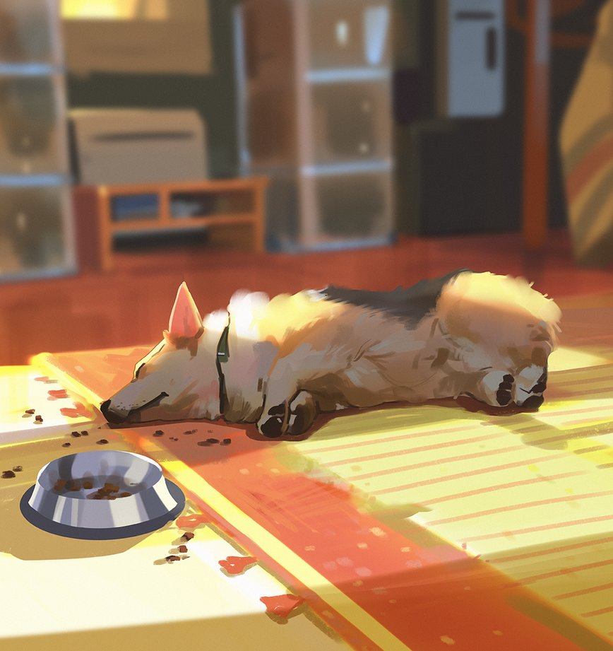 Nap time - Art, Drawing, Corgi, Dog, Snatti