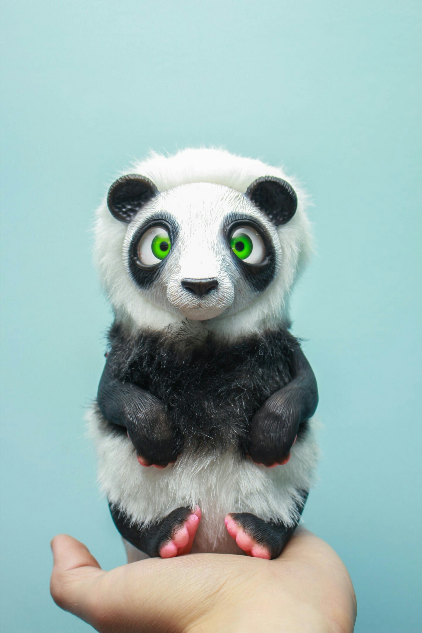 Such a chubby panda turned out) - My, Panda, Needlework without process, Polymer clay, Author's toy, My, Longpost