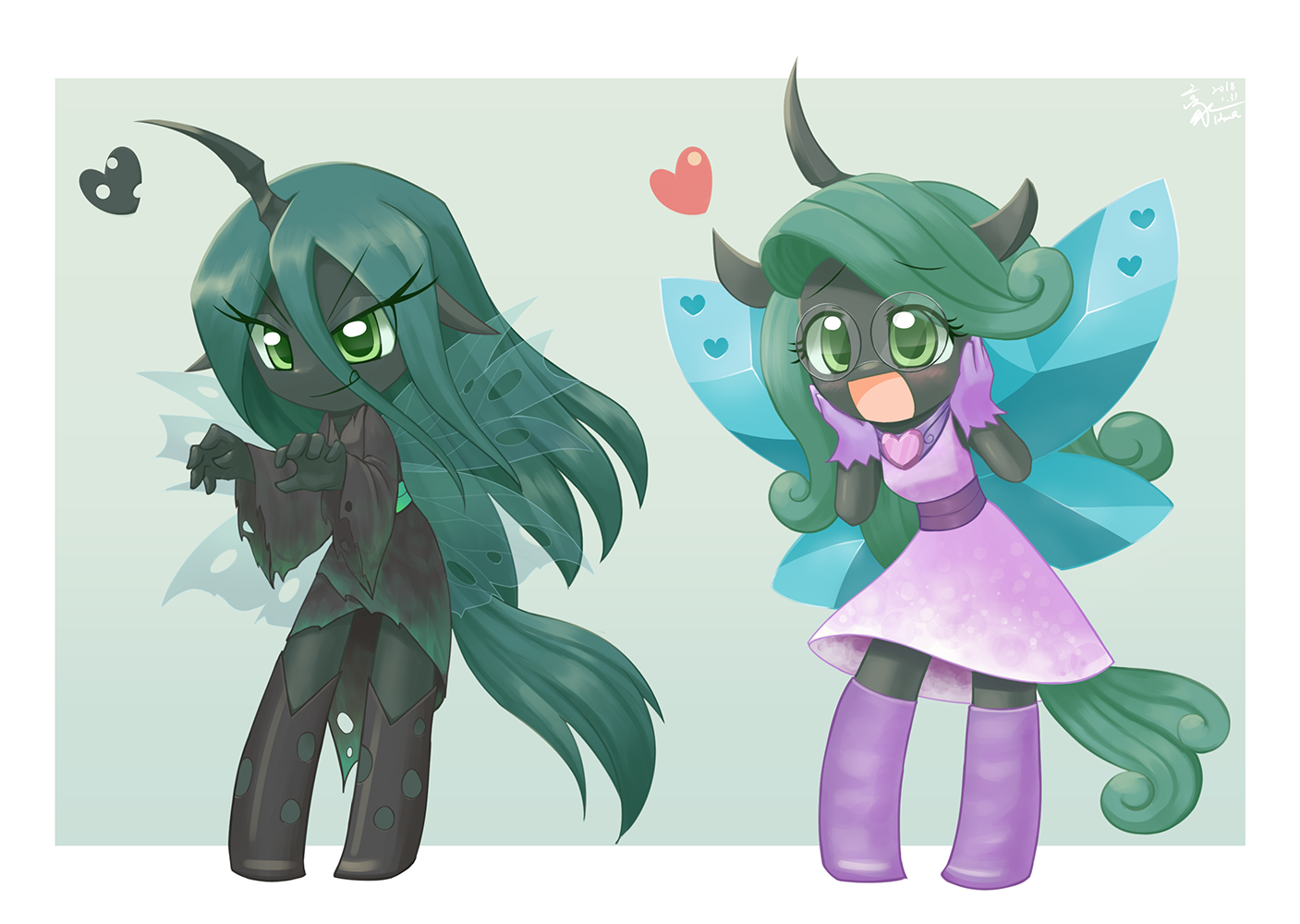 Chrysalis - My little pony, Queen chrysalis, Anthro, Howxu