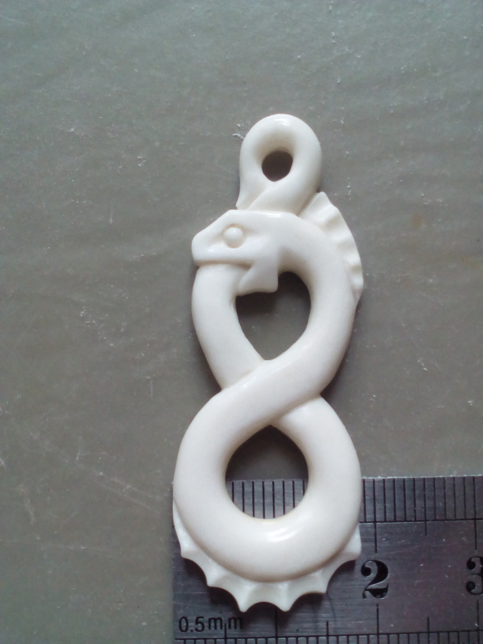 Serpent - Jormungandr made of bone. - My, Bone carving, Needlework with process, With your own hands, Longpost