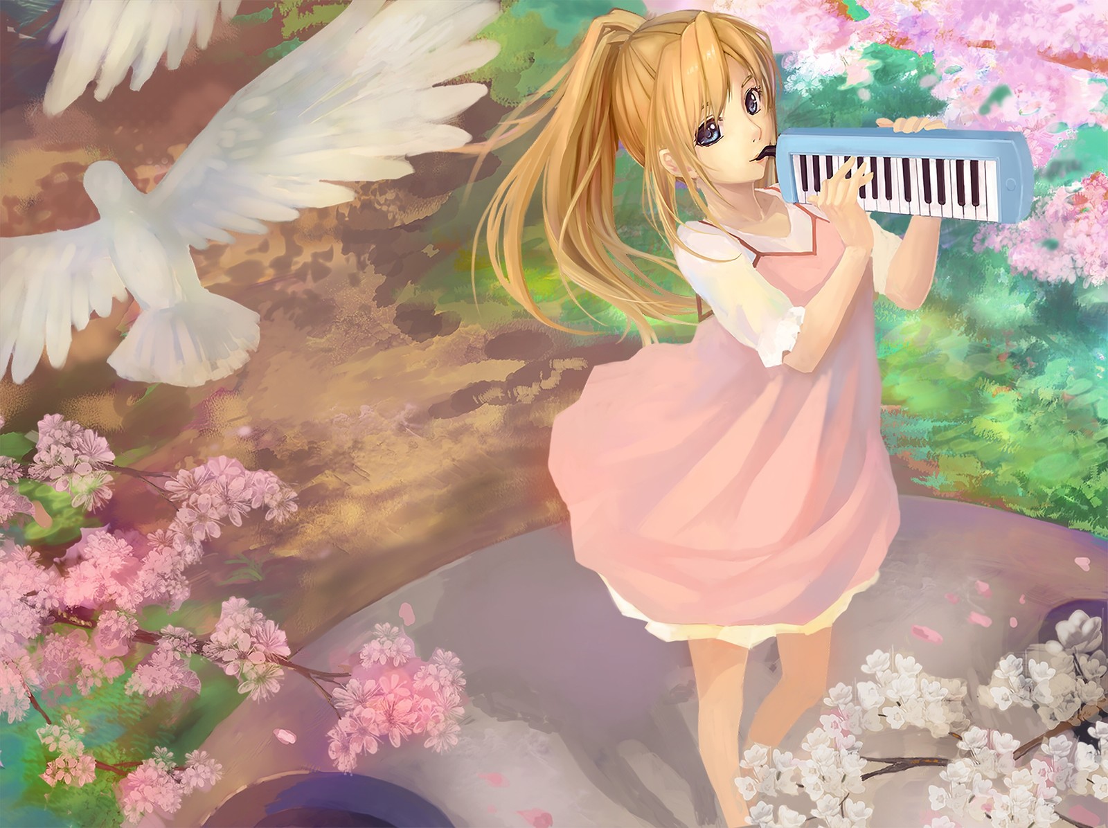 Your April lie art - Anime Art, Аниме, Shigatsu wa Kimi no Uso, Arima Kousei, Няша, Miyazono kaori, Длиннопост