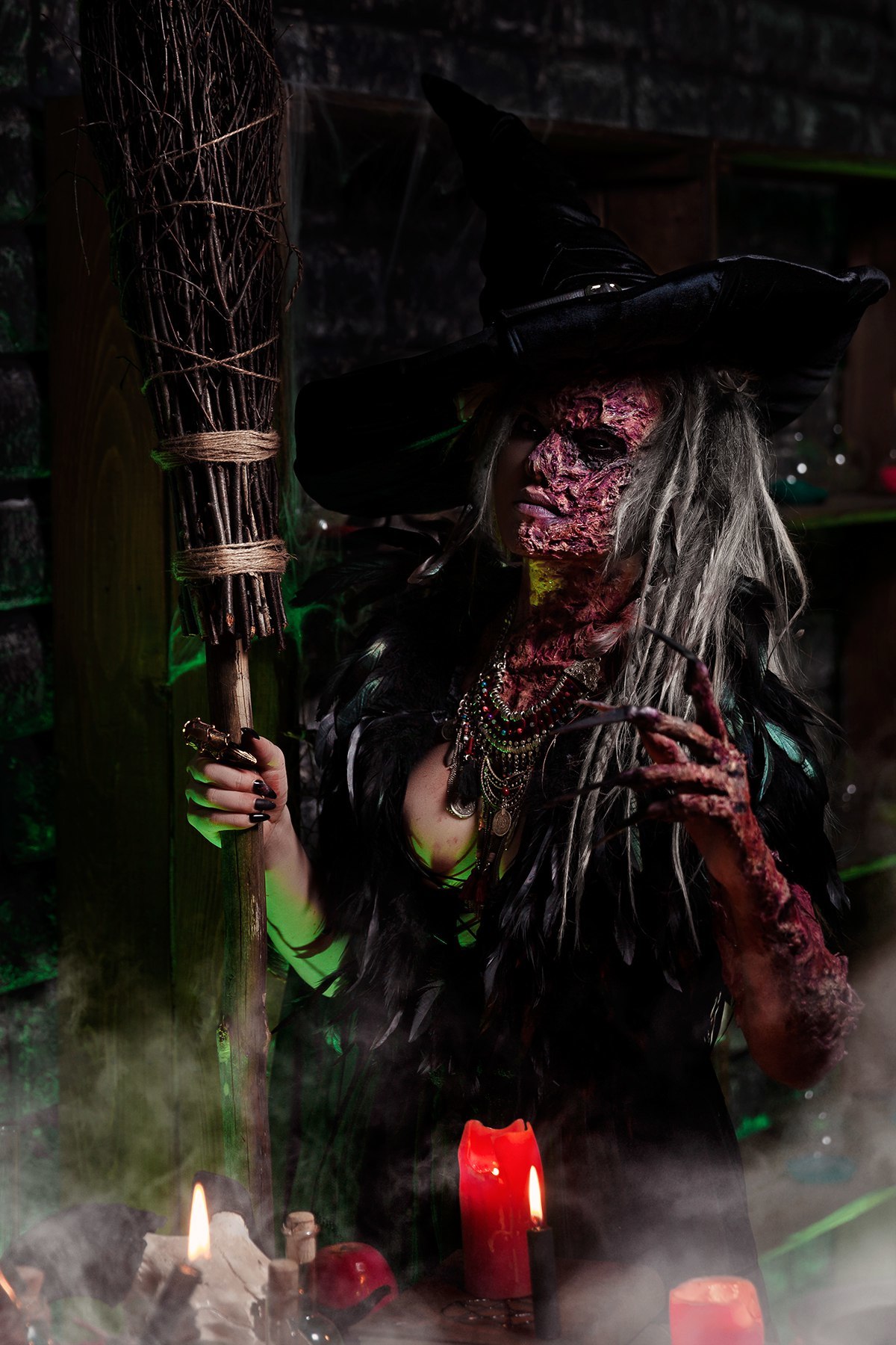 backstage| Ellin Muller| WITCH | - My, Backstage, , Witches, Fashion model, PHOTOSESSION, Makeup, Horror, Longpost