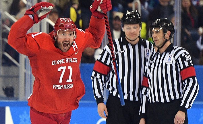 It was a good match, well done! - Olympiad 2018, Hockey, Vodka bears balalaika