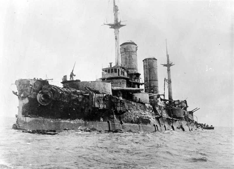 Squadron battleship Slava after the Battle of Moonsund, 1917. - Moonsund, World War I, Battleship