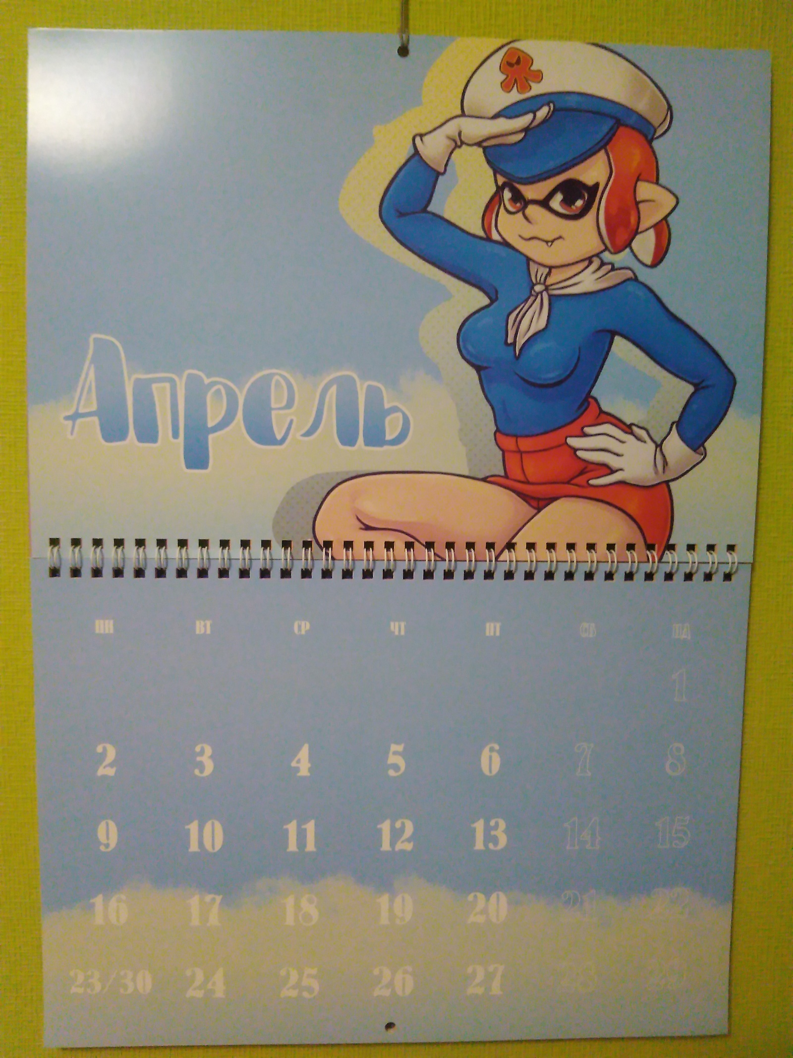 Moment of Creativity. Calendar with young ladies in the style of Splatoon - NSFW, My, Art, Fan art, Splatoon, , Pin up, Nintendo, Longpost