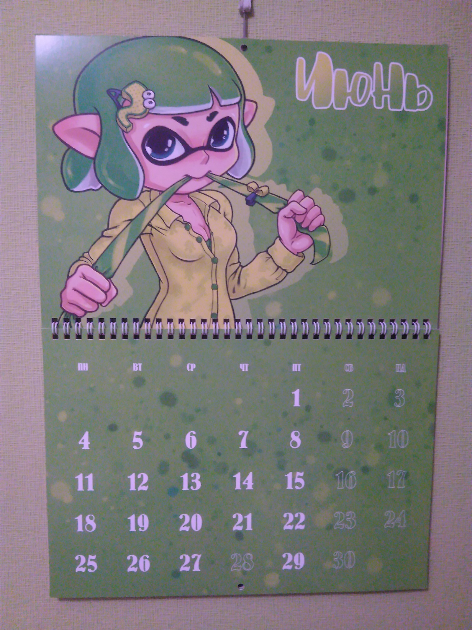 Moment of Creativity. Calendar with young ladies in the style of Splatoon - NSFW, My, Art, Fan art, Splatoon, , Pin up, Nintendo, Longpost