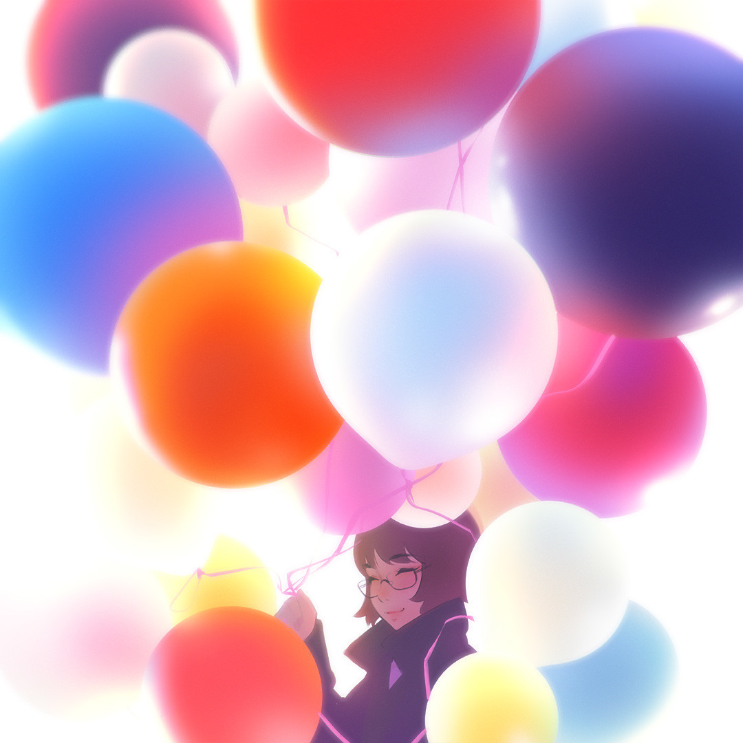 All balls! - Air balloons, Girls, Art, 2D, Ilya Kuvshinov