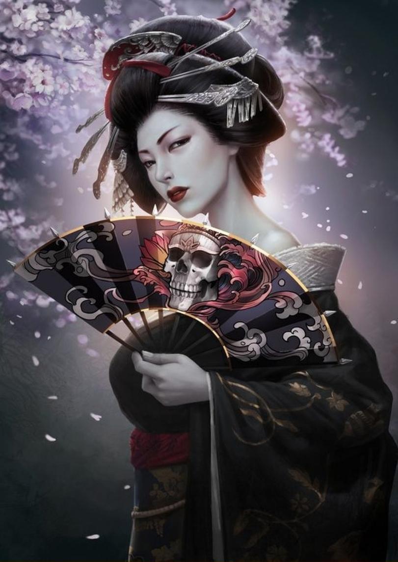 Oriental beauties. - Art, Girls, Japanese, Geisha, Longpost